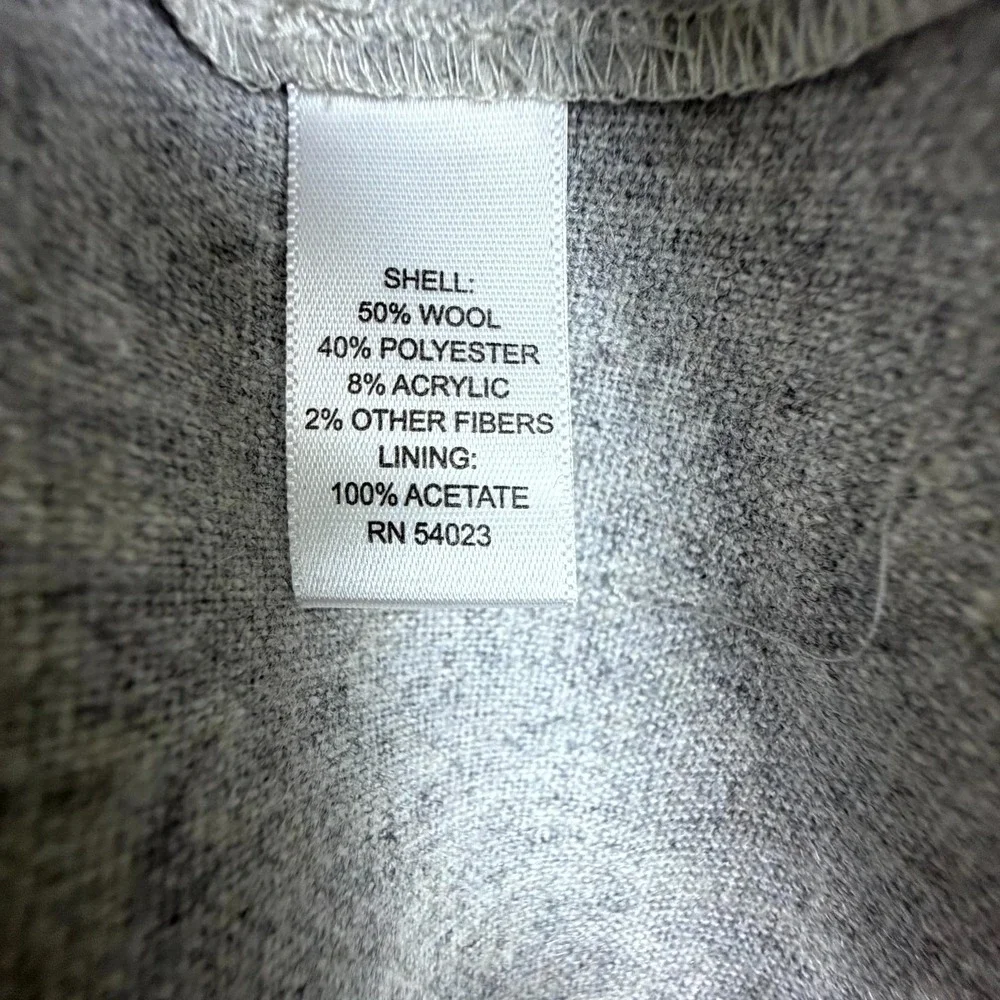 Banana Republic Pencil Skirt Womens 8 Gray Wool Back Zip Split Front Office Chic